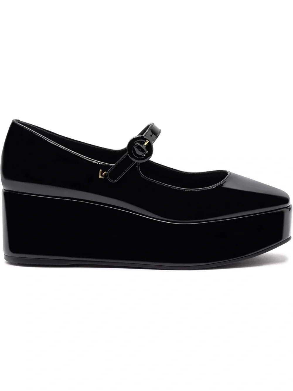 LARROUDE Black Patent Leather Blair Ballet Flatform Platform Mary Janes 10 NEW